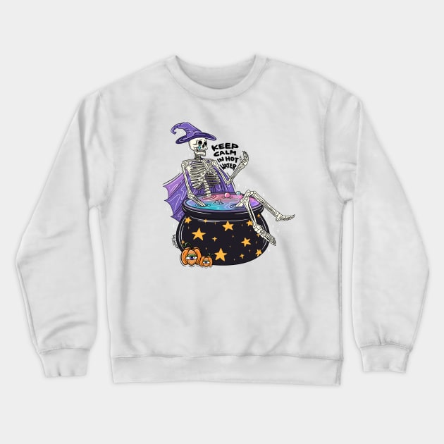 Keep calm in hot water Crewneck Sweatshirt by Sad Skelly